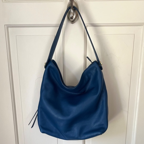 Fossil Hobo Pebble-Leather Handbag - Blue - Picture 2 of 7